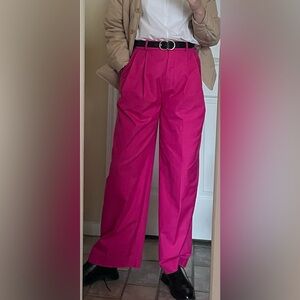 COS Wide-Leg Tailored Trousers Bright Pink, size US 6
